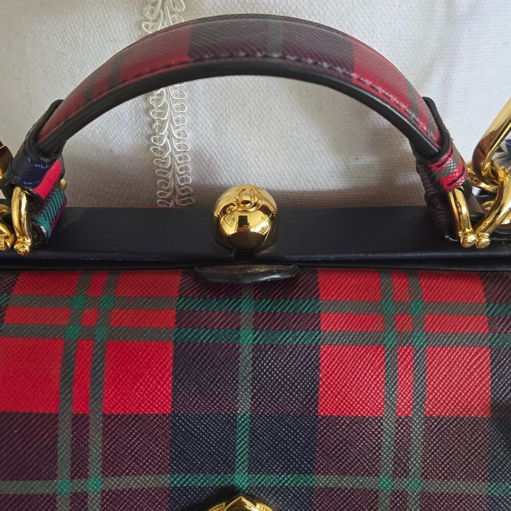 Draper James Red Plaid Top Handle Shoulder Bag NWT - Picture 4 of 13